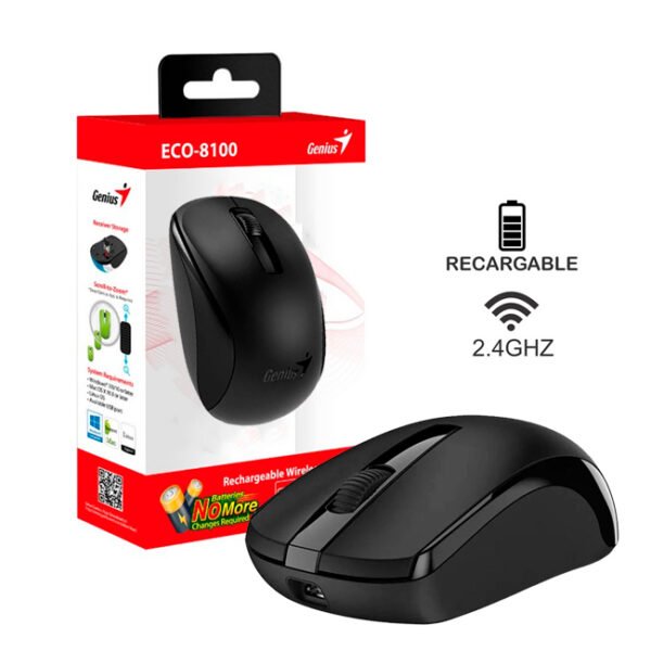 MOUSE GENIUS ECO-8100 RECARGABLE BLACK