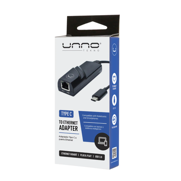 ADAPTADOR UNNO TIPO C A RJ45 (ETHERNET)
