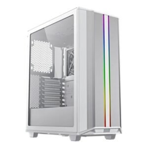 CASE GAMER GAMEMAX PRECISION WHITE 1 FAN, RGB, TAPA DE VIDRIO TEMPLADO