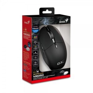 MOUSE GENIUS WIRELLES SCORPION M8250 NEGRO 2.4GHZ Y BT 6 BOTONES DPI 800-3200 AI COPILOT