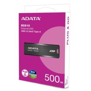 DISCO EXTERNO ADATA SC610 500GB USB 3.2 GEN2 550/500MB/S COMPATIBLE PS5 XBOX