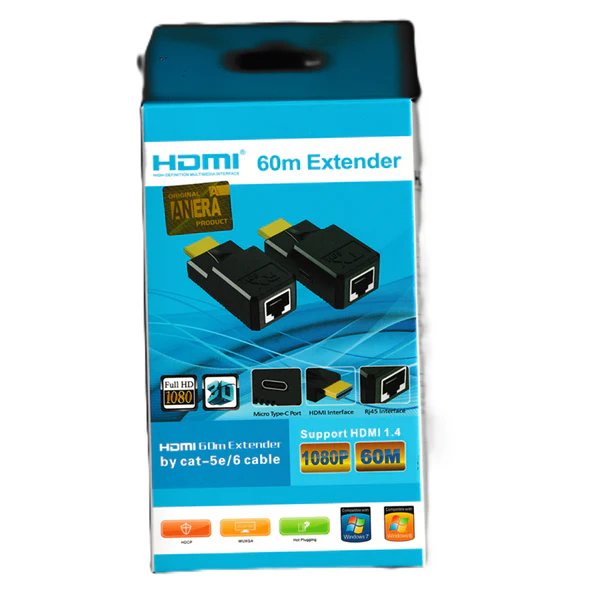 EXTENSOR HDMI 60 MT  POR CABLE UTP HDTV-60M CAJA AZUL