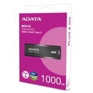 DISCO SOLIDO EXTERNO ADATA SC610 1TB USB 3.2 GEN2 550/500 MB/S COMPATIBLE PS5 XBOX