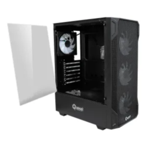 CASE GAMER QUASAD QG-027 METAL-MESH 4 VENTILADOR RGB TAPA DE VIDRIO