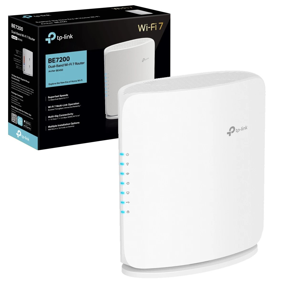 ROUTER TP-LINK BE450 WI-FI 7 BE7200 DOBLE BANDA MLO 1P 2.5GBPS 3P 1GBPS