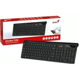 TECLADO WIRELESS GENIUS SLIM STAR 7230 NEGRO / RF 2.4GHZ / TECLAS MULTIMEDIA 9 / WIN Y MAC