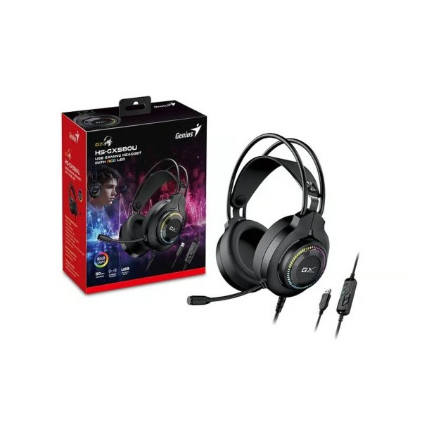 HEADSETS GENIUS HS-GX580U GAMING USB NEGRO CON RGB LED