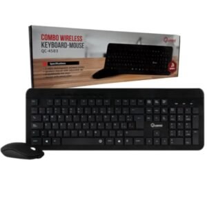 COMBO TECLADO-MOUSE RECARGABLE MULT. QUASAD QC-4583G WIRELESS NEGRO