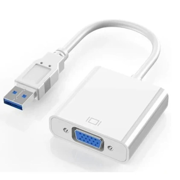 CABLE CONVERTIDOR USB 3.0 A VGA HEMBRA ANERA, BLANCO