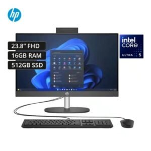 TODO EN UNO HP PROONE 240 G10 ULTRA 5-125U RAM 16GB SSD 512 GB WINDOWS 11 PRO 23.8" BLACK, TECLADO Y MOUSE USB