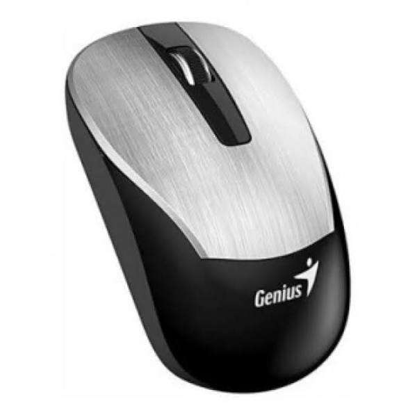 MOUSE GENIUS ECO-8015 WIRELESS RECARGABLE NEGRO, SILVER