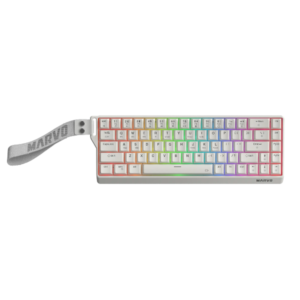 TECLADO SCORPION MARVO SABER 65W KG965W WHITE, INALAMBRICO, BLUETOOTH 5.3