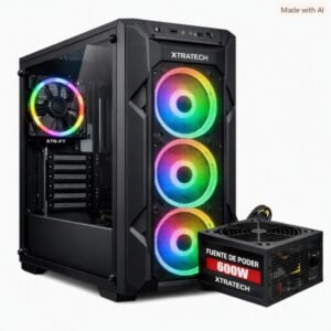 CASE XTRATECH  XT-9YBXTR-FT ATX NEGRO FUENTE DE PODER 600WATTS