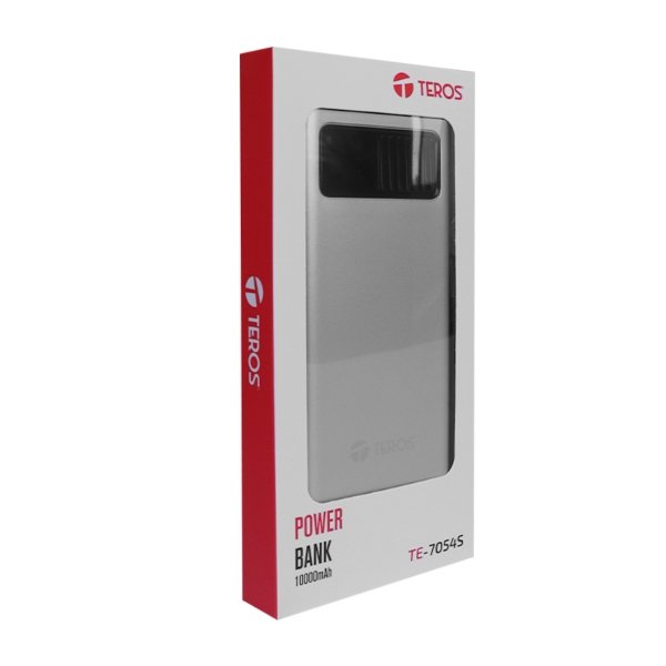 POWER BANK TEROS TE-7054S 10000MAH /PD30W /LITIO GRADO A / ENTRADA USB-C / 2 SALIDAS USB-C Y USB-A