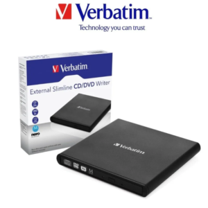 DVD WRITER EXTERNO SLIMLINE VERBATIM CD/DVD  / USB / ADAPTADOR USB C / WIN / SOFT. NERO BURN / M-DIS