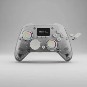 GAME PAD CONTROL DE JUEGO MONKA GT-86 / MODE 2.4G, BT 5.3, USB-C / VIBRACION DUAL / STICKS RGB / 5V 1000mAh PS4 / SWITCH / ANDROID / iOS