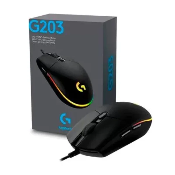 Mouse Logitech Gamer G203 Lightsync Rgb usb negro, azul