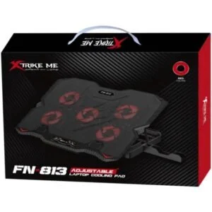 COOLER PARA LAPTOP GAMER XTRIKE FN-813 5 FAN RECLINABLE + 2 PTOS USB